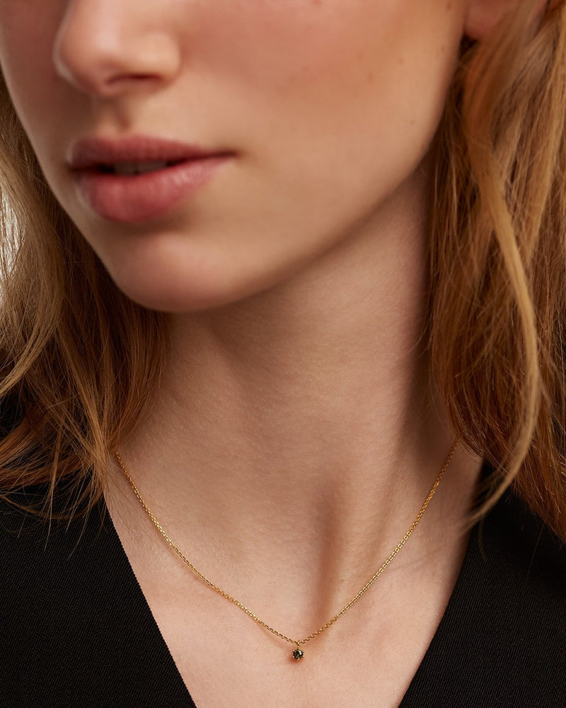Olive Solitary Necklace - 
  
    Sterling Silber / 18K Goldplattierung
  
