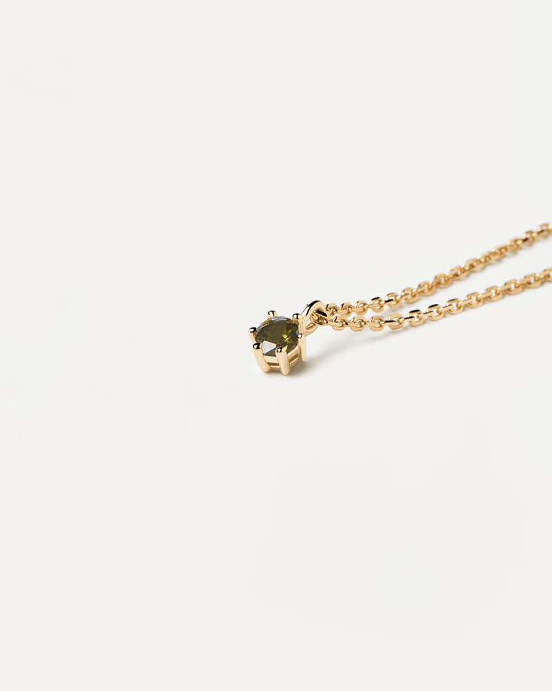 Olive Solitary Necklace - 
  
    Sterling Silber / 18K Goldplattierung
  
